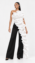 LUXURIOUS ASYMMETRICAL TOP IN WHITE    M