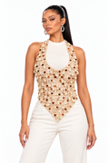 AKIRA.  SEASHELL CROCHET TOP XL