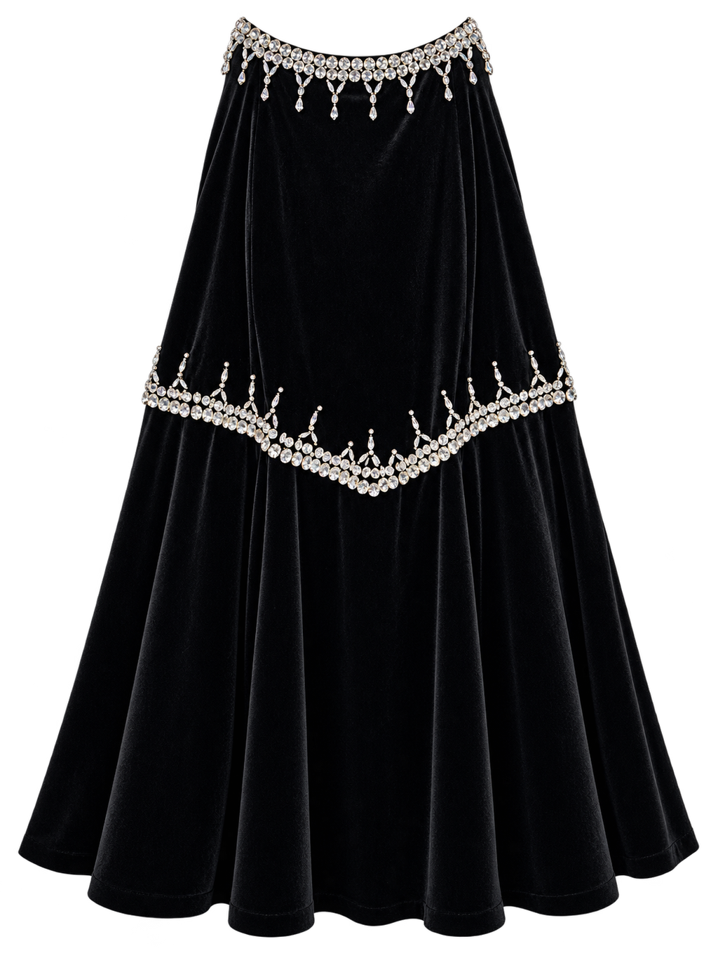 AK Black Velvet Dress w/ Bling.    1X