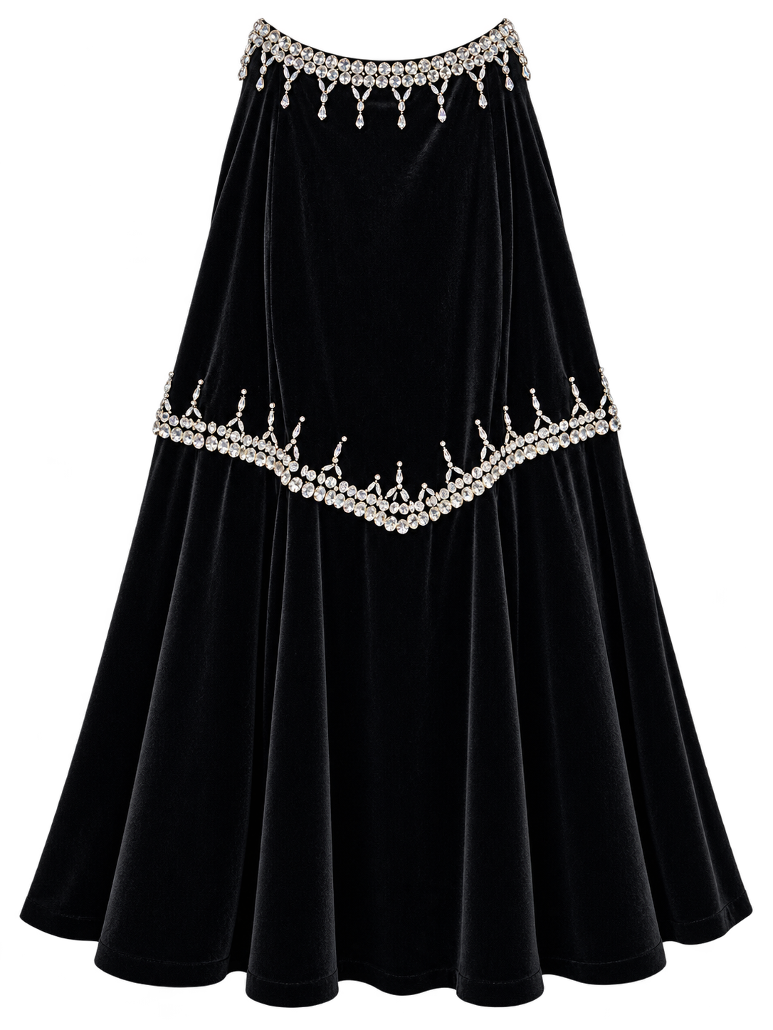 AK Black Velvet Dress w/ Bling.    1X