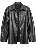 AK Black Faux Leather Top/Jacket.   XL