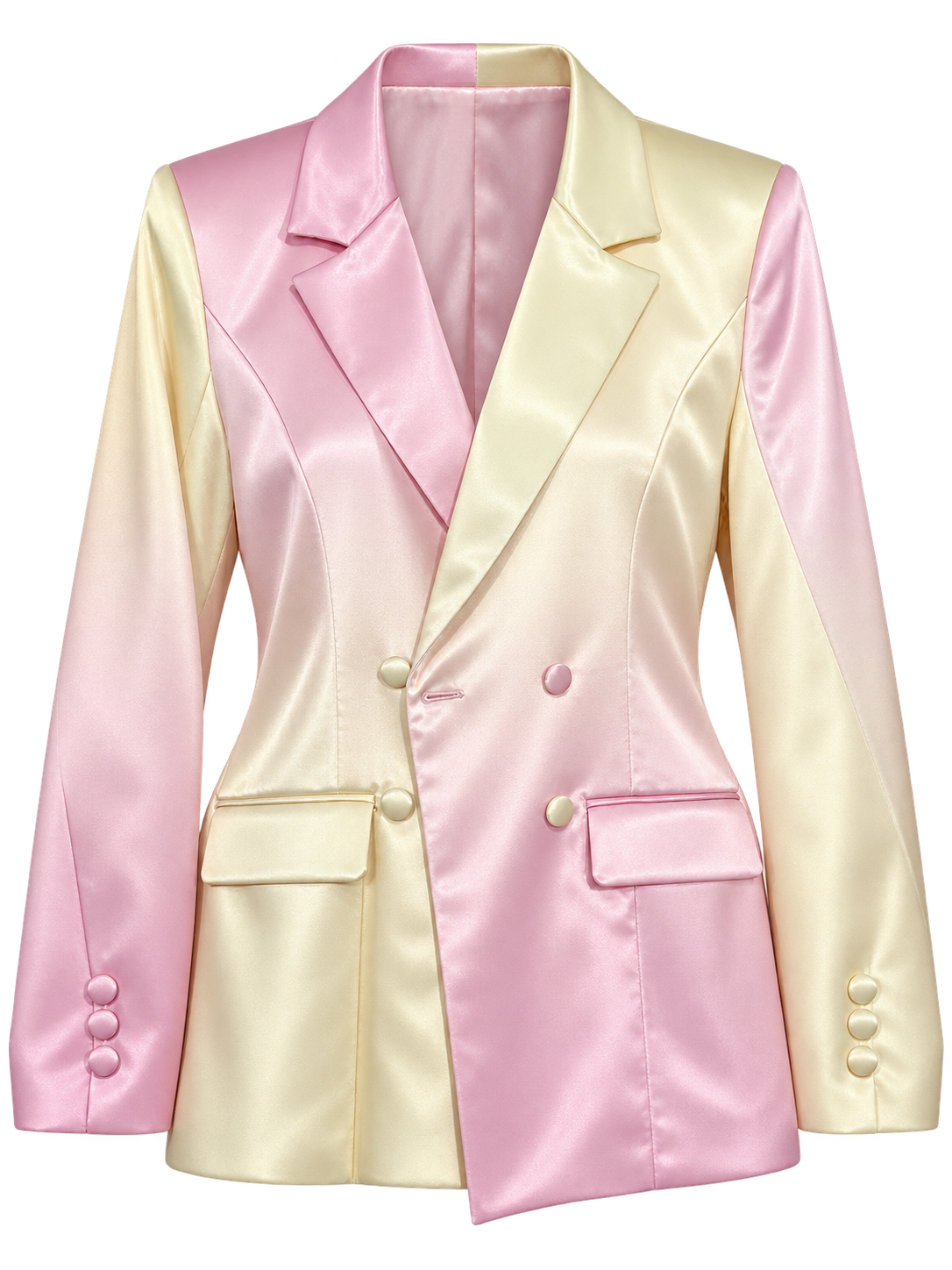 AK Cotto Candy Pink and Yellow Satin Blazer.   L