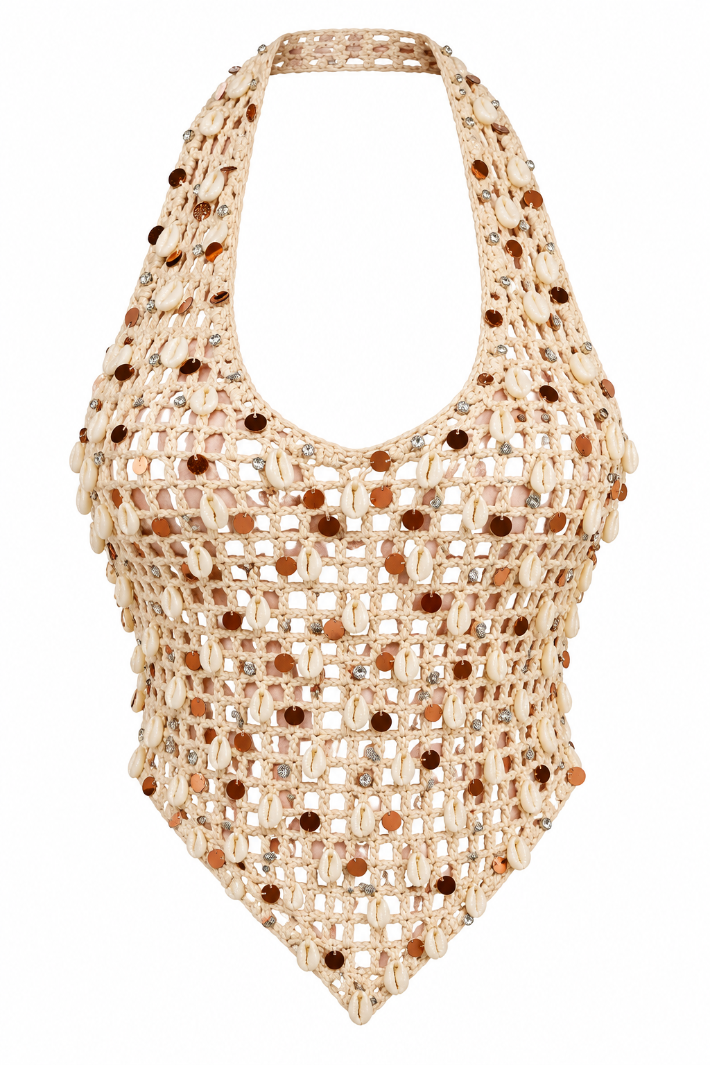 AKIRA.  SEASHELL CROCHET TOP XL