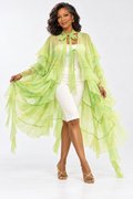 AKIRA LIME GREEN  IN BLOOM FLORAL TOP IN GREEN MULTI           M