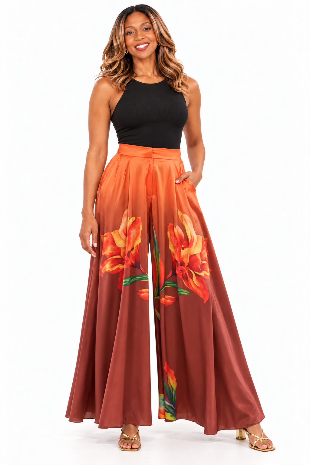 AKIRA.  SUNSET LOVER PALAZZO PANT XL