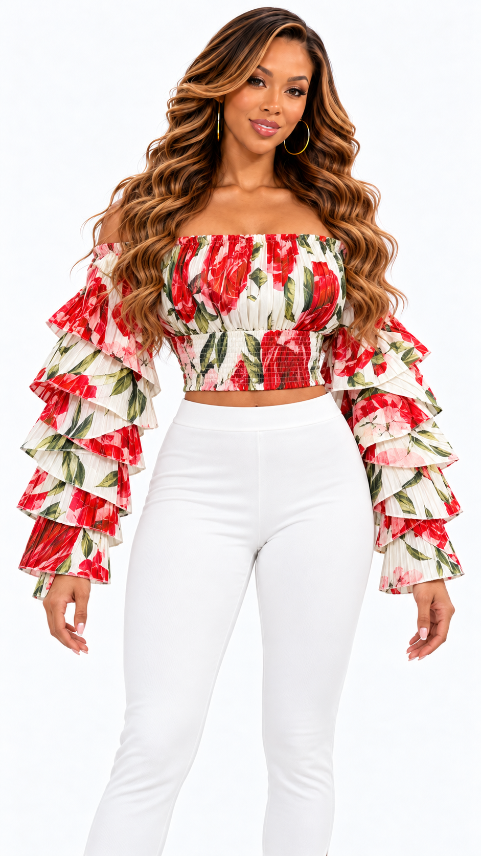 AKIRA.STRAWBERRY FIELDS OFF  SHOULDER BLOUSE  L