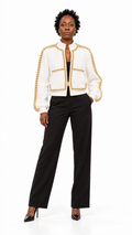 BALLS TO THE WALL ZIP UP SWEATSHIRT IN WHITE     L