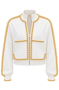 BALLS TO THE WALL ZIP UP SWEATSHIRT IN WHITE    1X
