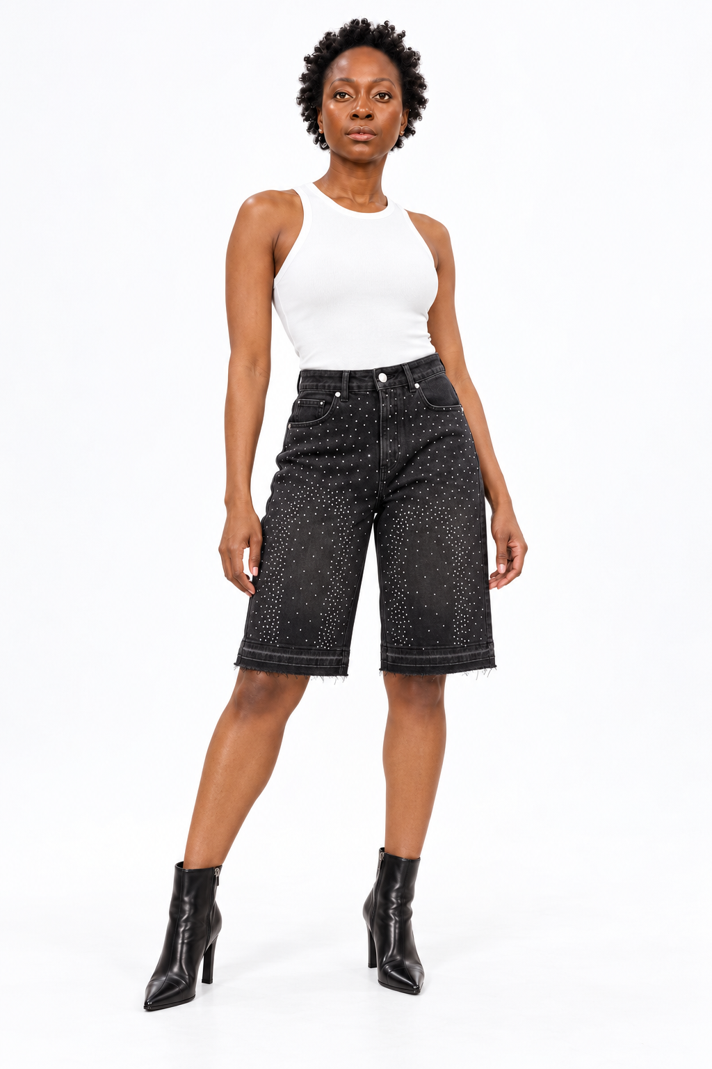 STARS SHINING RHINESTONE BERMUDA SHORT 1X