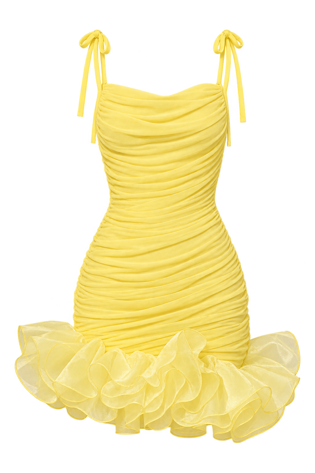 AKIRA. PRINCESS PEPLUM MINI DRESS IN YELLOW       1X