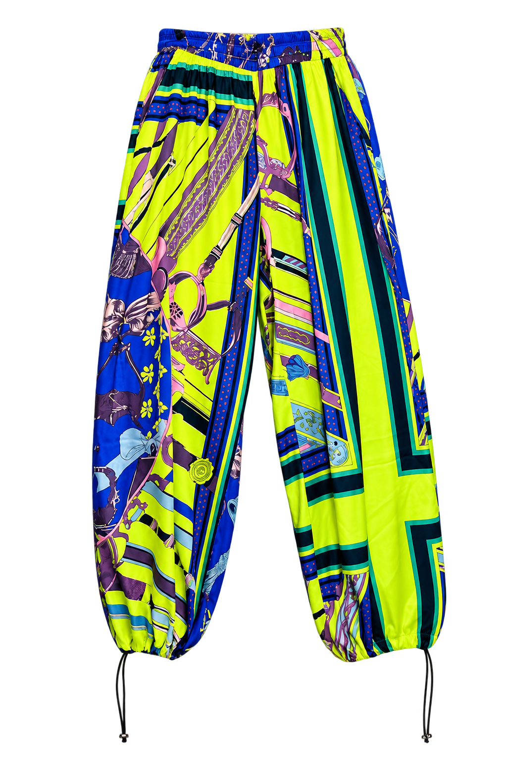 AKIRA. BLUE AND LIME BIG ENERGY RELAXED PANT    1X
