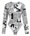 AK White w/ Black  Typo Body Suit.   XL