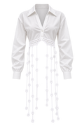 PETAL DRIFT CROCHET DETAIL BLOUSE.     M