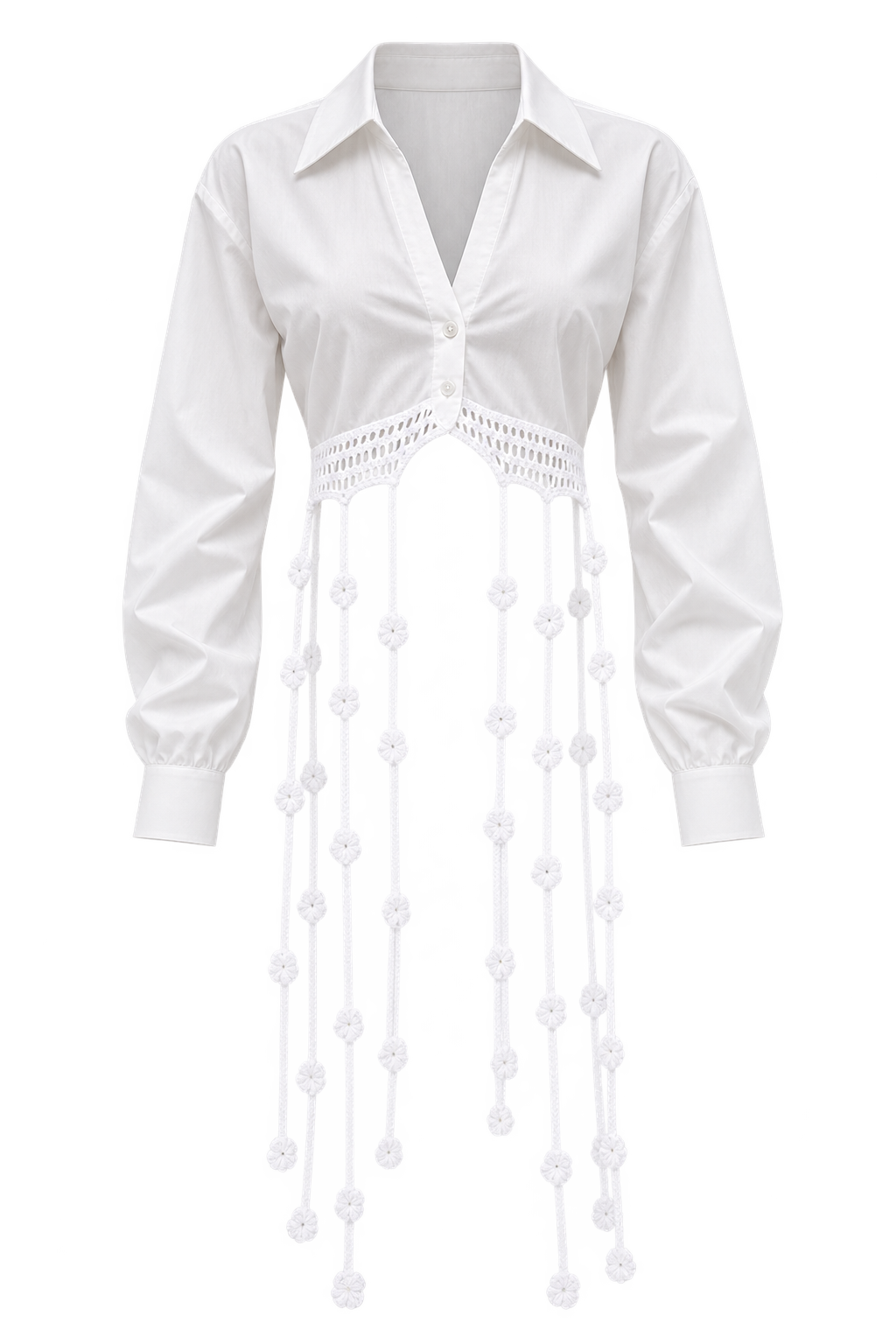 PETAL DRIFT CROCHET DETAIL BLOUSE.     M
