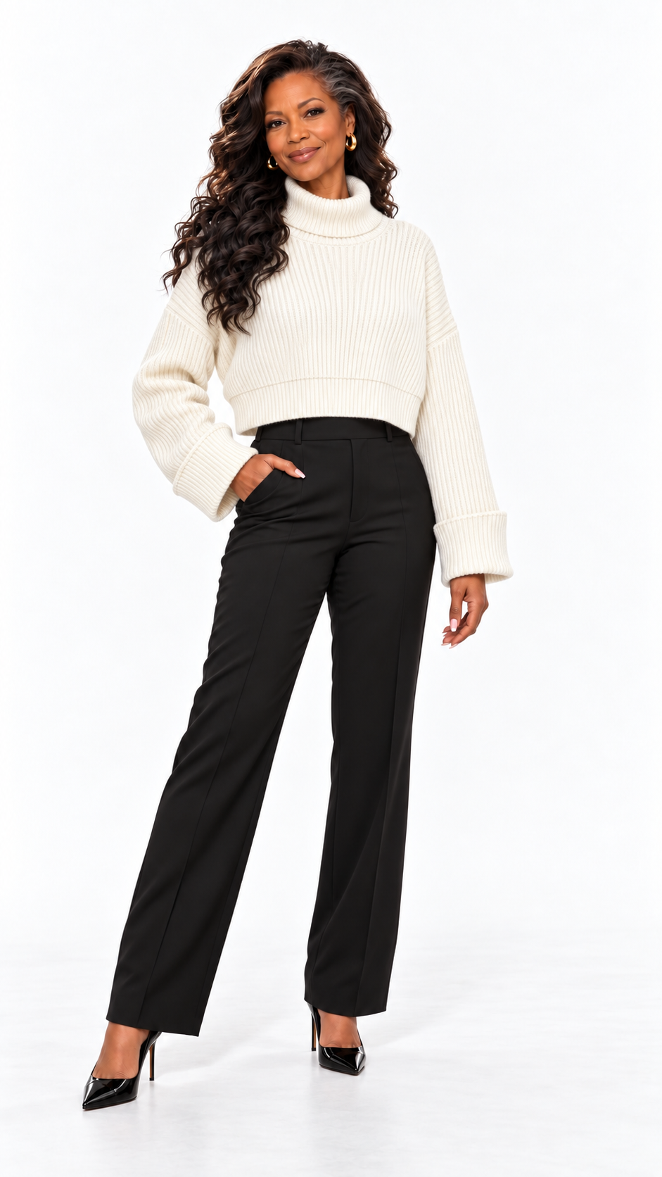 AK White Knit Turtleneck.   XL