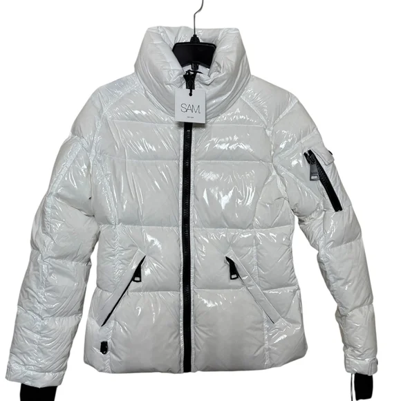 1 - 1 SAM. Freestyle White Down Puffer Jacket Size L (Pre-Owned)