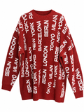 AKIRA Burgundy City Name Sweater.   1X/2X