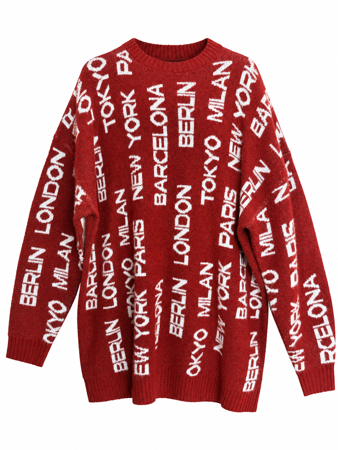 AKIRA Burgundy City Name Sweater.   1X/2X