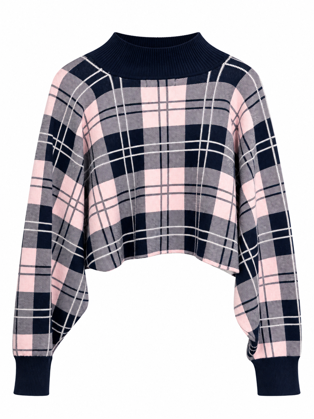 AKIRA BLACK AND PINK AND GREY PLAID SWEATER TOP.  1X