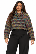 AKIRA.  MULTI COLOR TURTLE NECK SWEATER.  S/M
