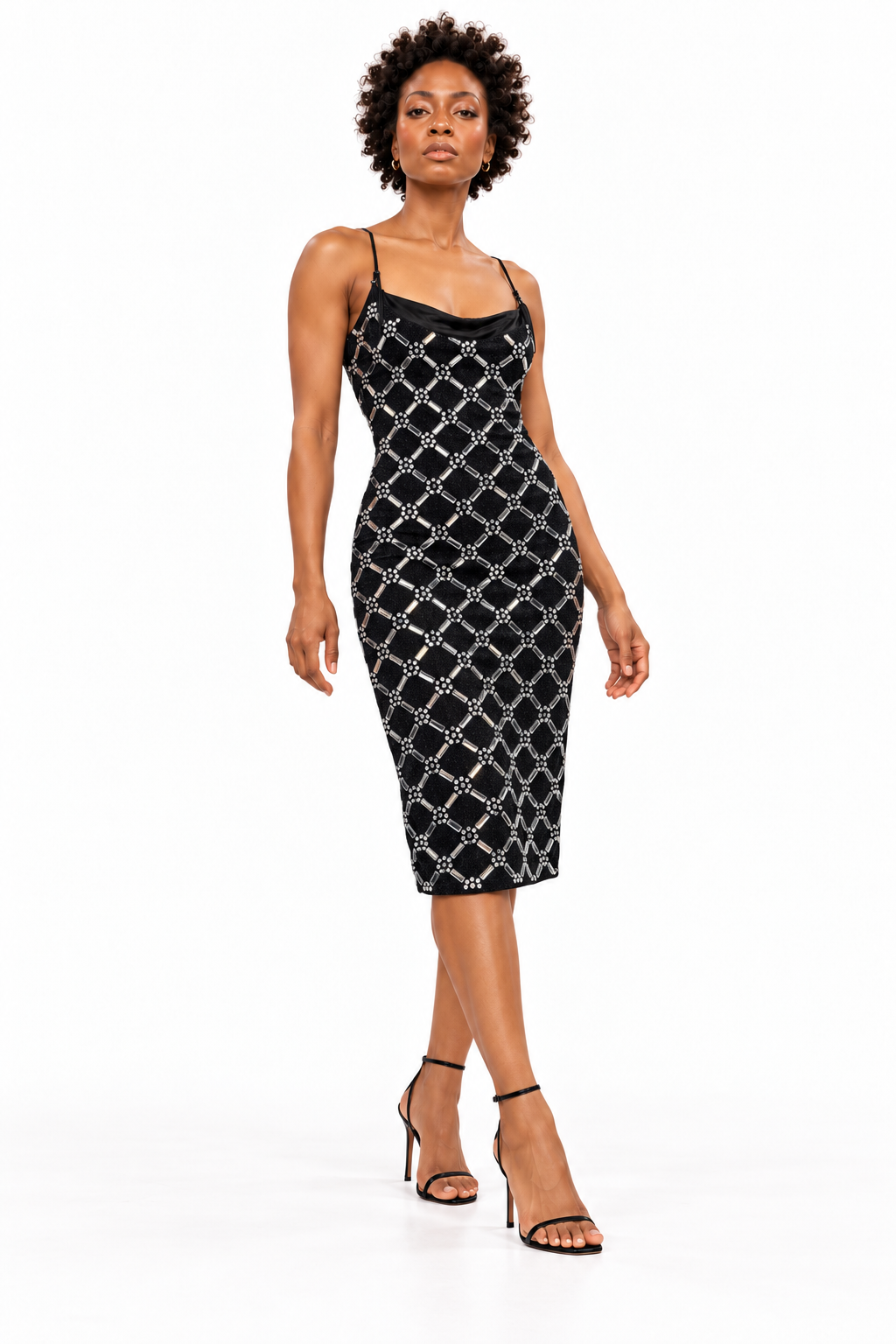 AKIRA BLACK MINI DRESS WITH JEWELS.   XL