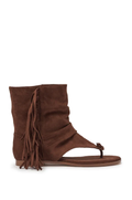 AZALEA WANG FIDDA CHOCOLATE GLADIATOR FLAT SANDAL 8