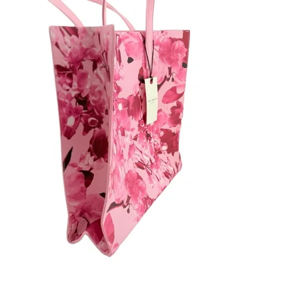1 - 8 Ted Baker Bag Womens Pink Tote Floral Print Dual Handles Casual Trendy (NWT)