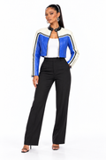 AKIRA BLUE ANS WHITE HALF MOTO JACKET.  XL