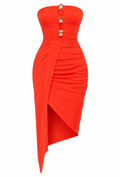 FN.  Fine Dining Strapless Midi Dress - Orange.  XL