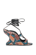 AZALEA WANG ORENA SNAKE MULTI WEDGE LACE UP SANDAL 8