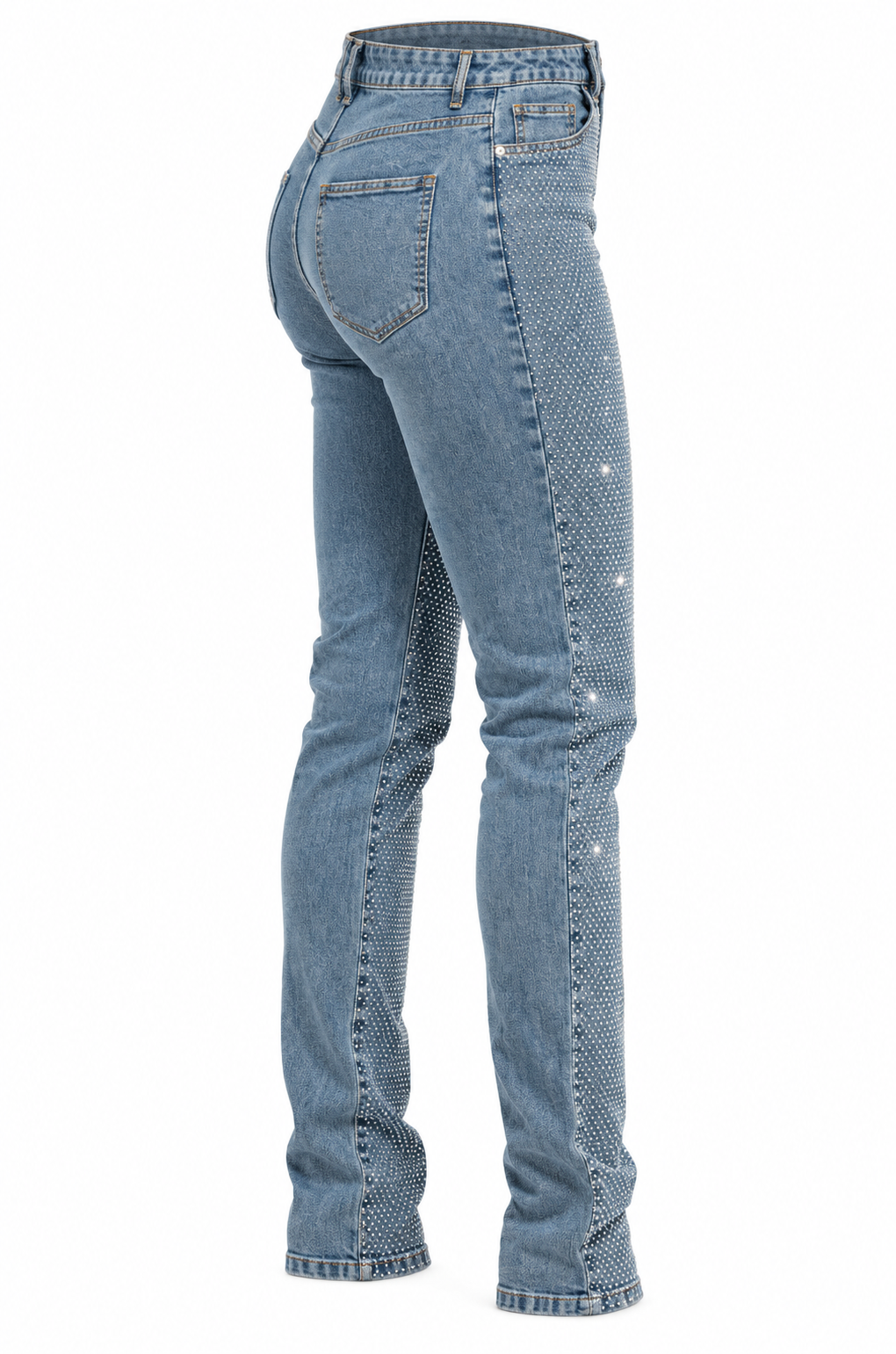 AKIRA JOLIE RHINESTONE EMBELLISHED TAPERED JEAN  XL
