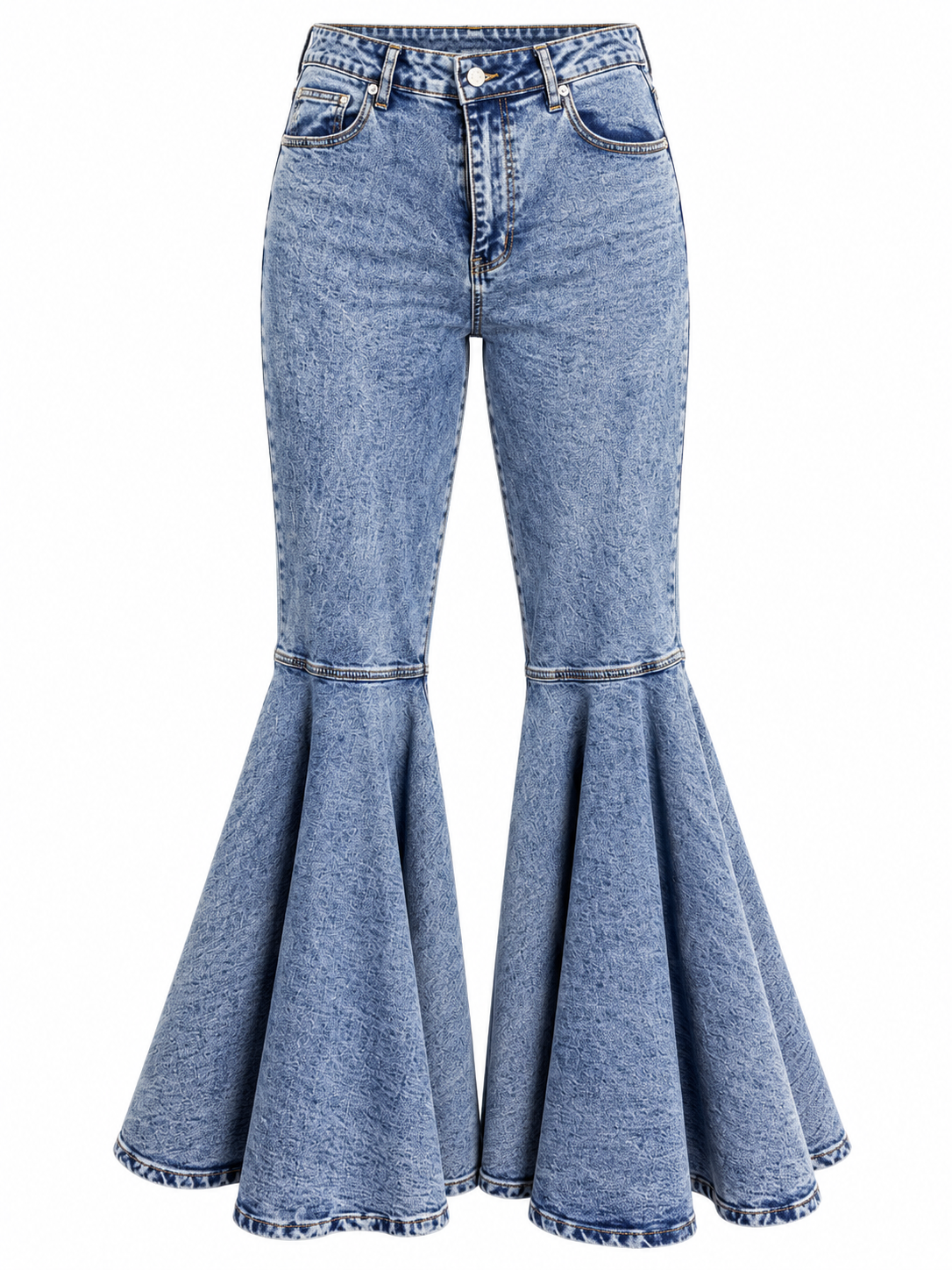 AKIRA  BLUE DENIM FLARED BELL BOTTOM JEANS  XL