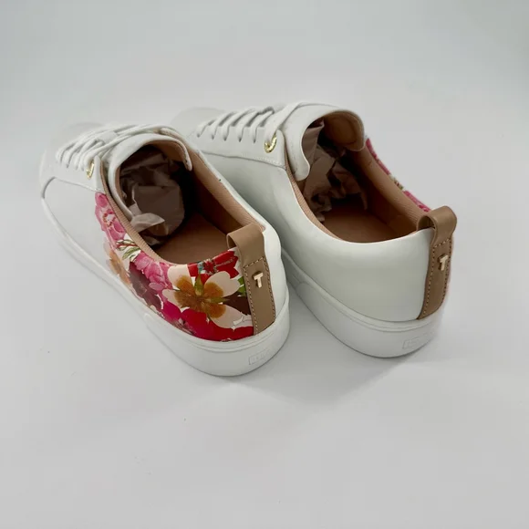 1 - 10 Ted Baker Women’s Sneakers White Floral Accent  (NWOB)