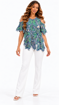 AKIRA  BLUE SEQUIN TOP.  S/M