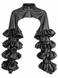 AKIRA BLACK FAUX LEATHER BOLERO.  XL