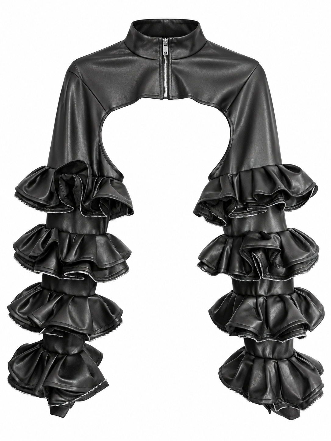 AKIRA BLACK FAUX LEATHER BOLERO.  XL
