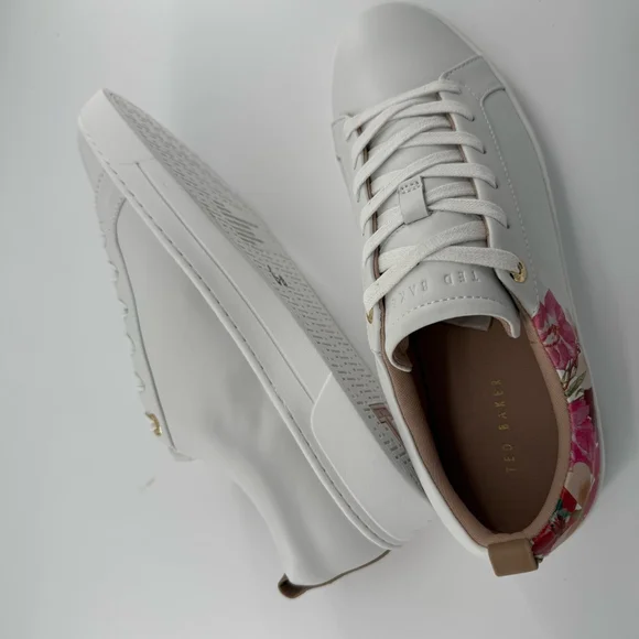 1 - 10 Ted Baker Women’s Sneakers White Floral Accent  (NWOB)