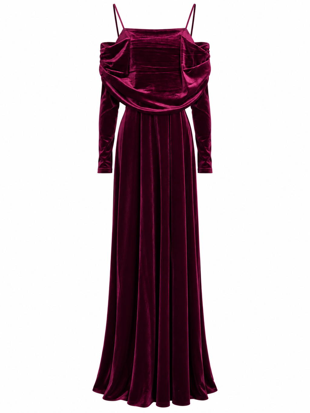 AKIRA BURGUNDY VELVET RUCHED DRESS    XL