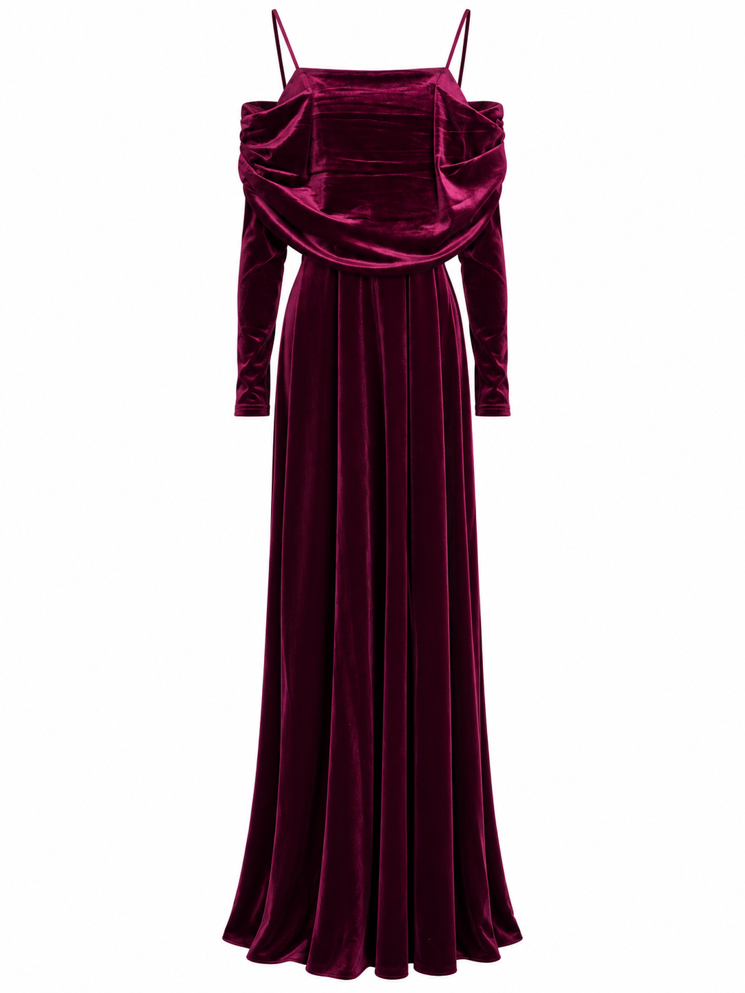 AKIRA BURGUNDY VELVET RUCHED DRESS    XL