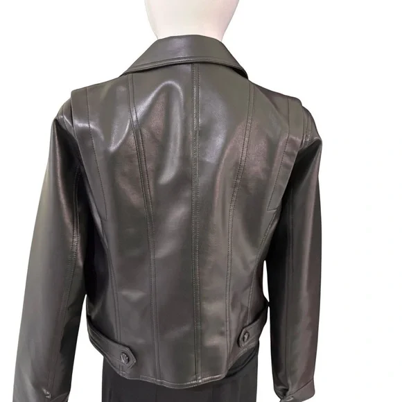 1 - 5 Michael Kors Black Faux Leather Jacket Size. (NWT)