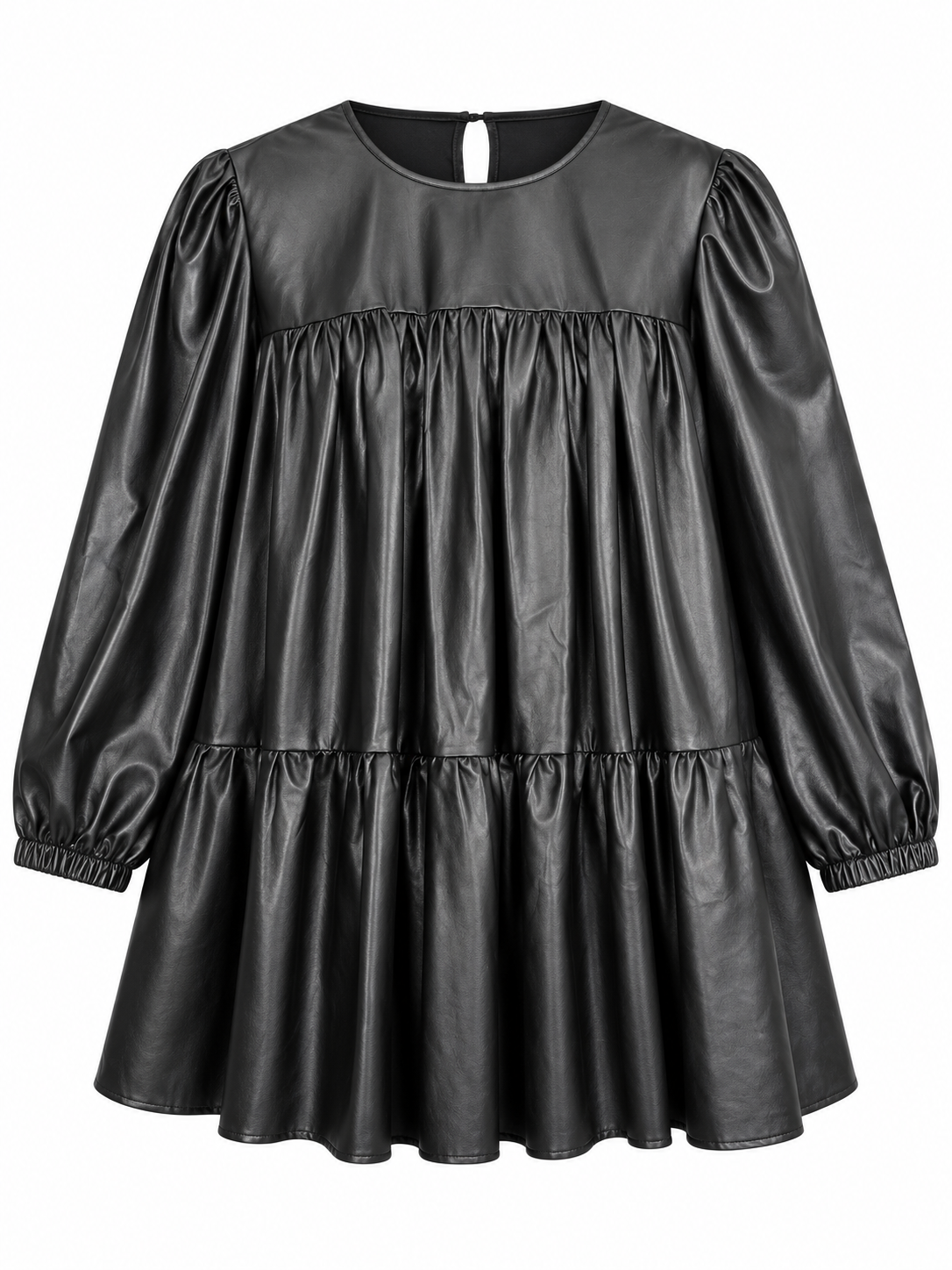 ShC. BLACK FAUX LEATHER DRESS.  2XL