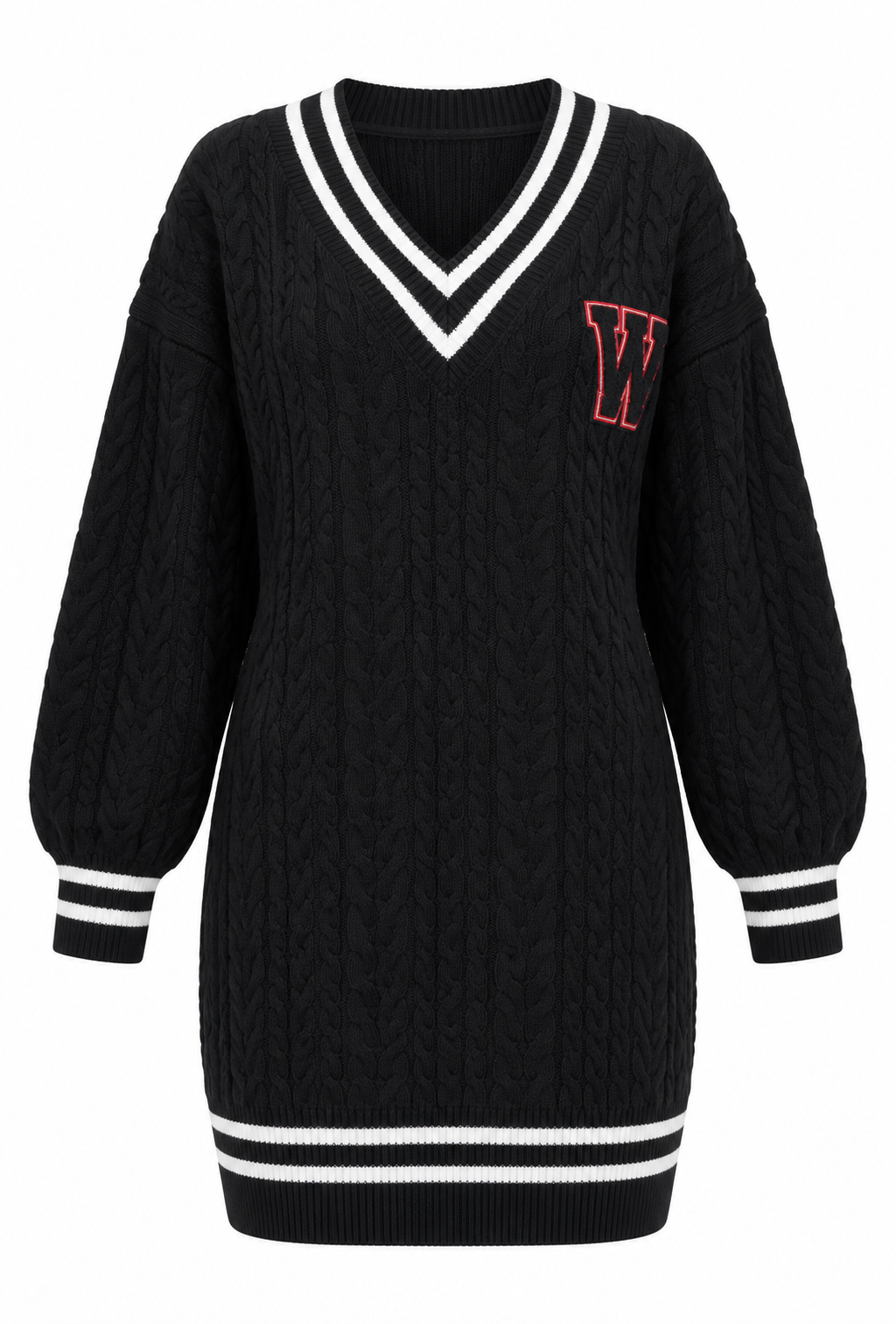 FN. Varsity Blues Sweater Mini Dress - Navy. 1X
