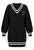 FN. Varsity Blues Sweater Mini Dress - Navy. XL