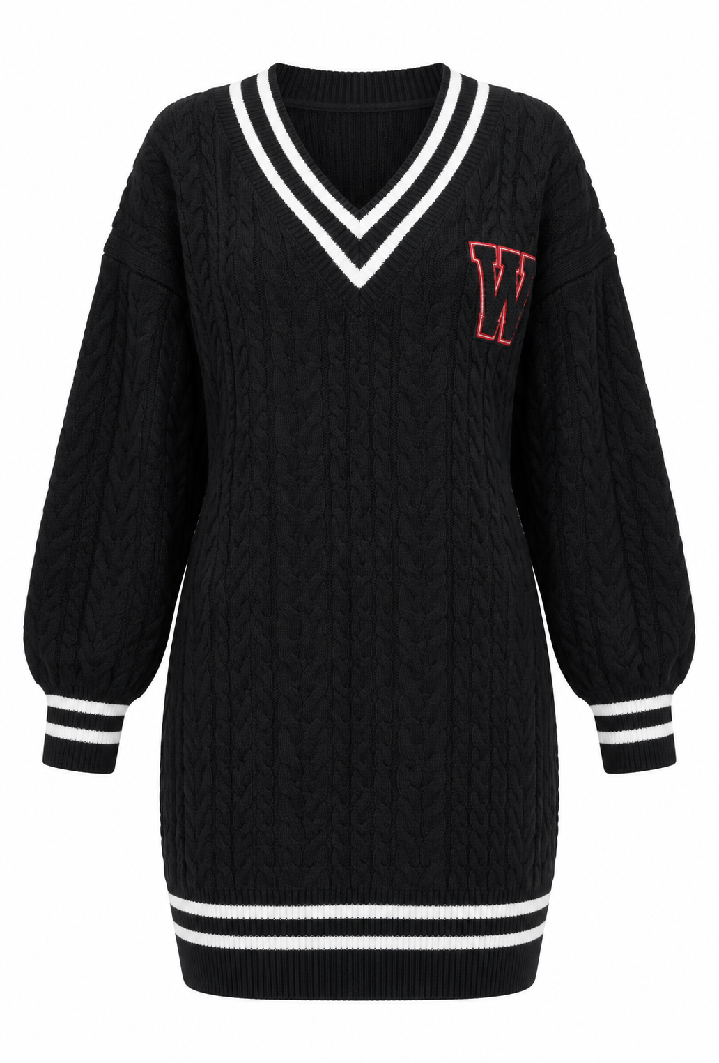 FN. Varsity Blues Sweater Mini Dress - Navy. 1X