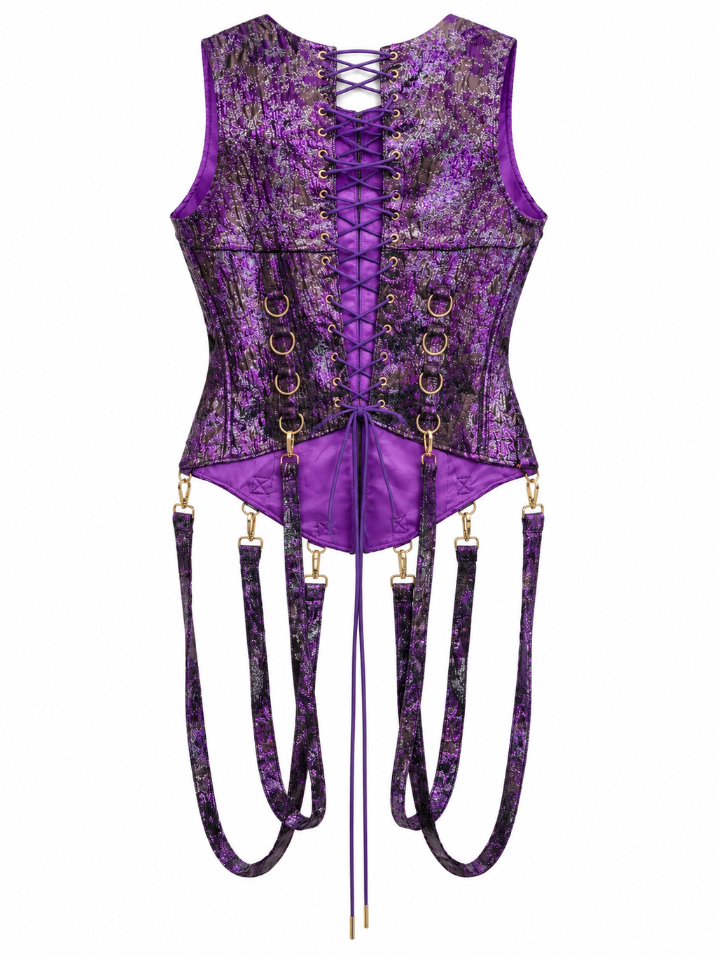 AKIRA PURPLE  GLITTER  CORSET TOP  L