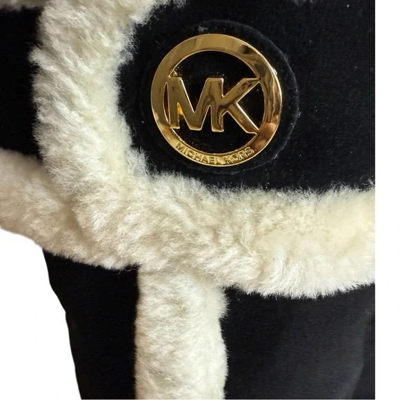 1 - 2 Michael Kors Black Suede Shearling Tall Boots – Women’s Size 10 M (Pre-Owned)