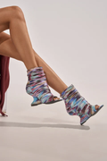 AZW JOHANNES MULTI RAINBOW WEDGE OPEN BOOTIE 10