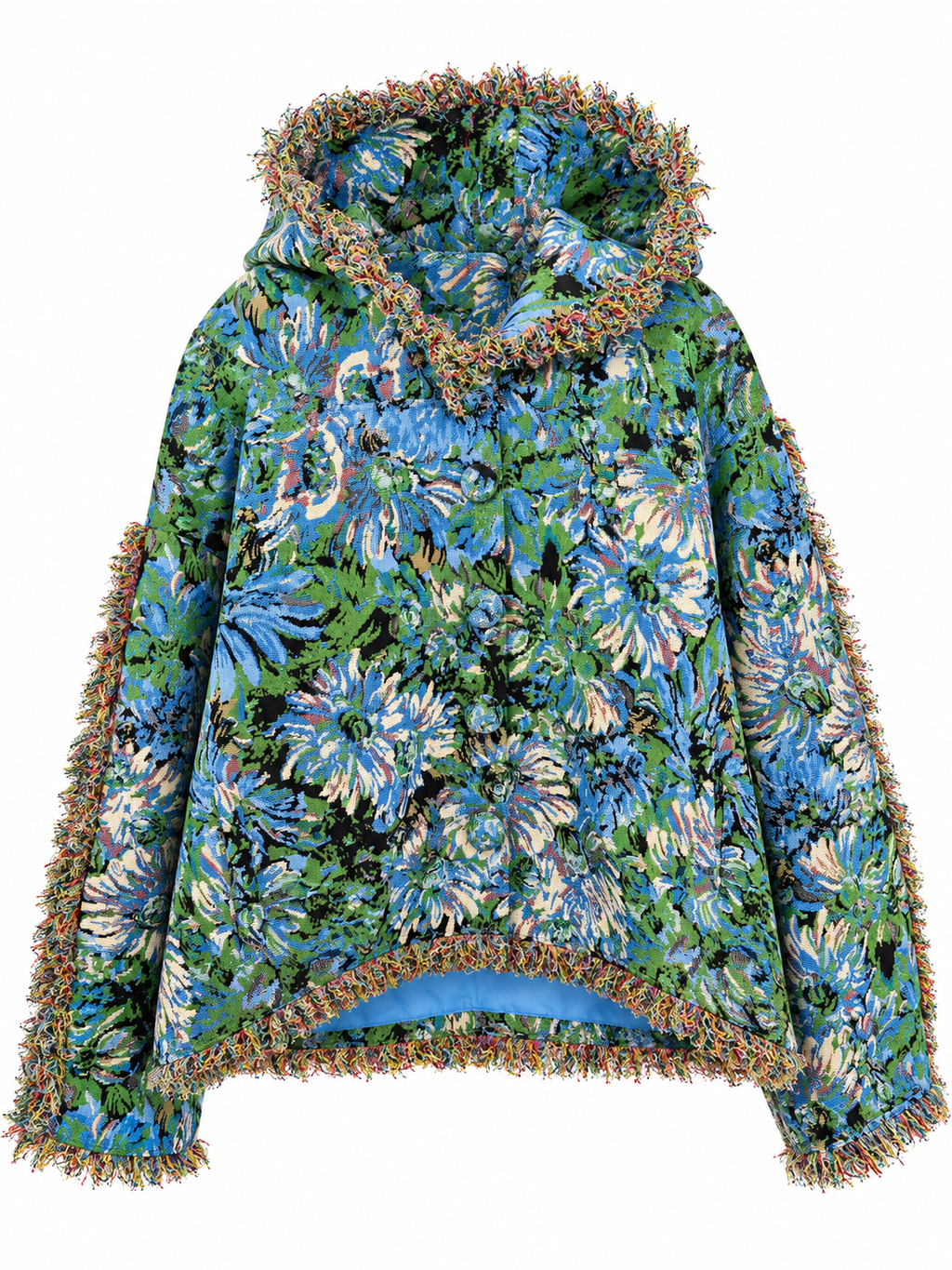AKIRA GREEN/MULTI FLORAL  PULLOVER HOODIE TOP.  1X