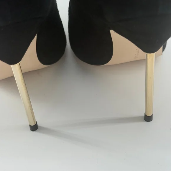 1 - 3 Good American Women's Black Suede Lace-Up Heeled Boots  (Pre-Owned) Size 9
