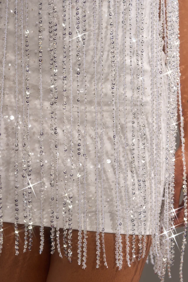 AK  CAME THRU DRIPPIN' FRINGE MINI DRESS.  M